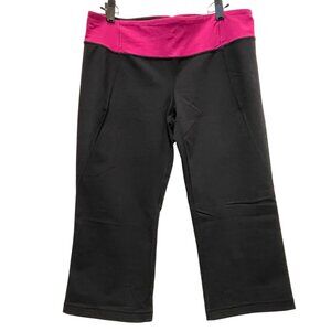Lululemon Womens Black & Pink Cropped Yoga Pants Sz 12